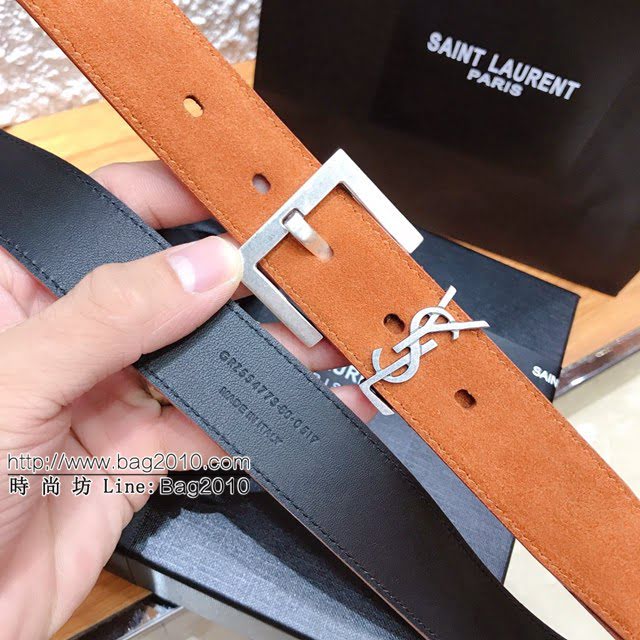 Saint Laurent女士皮帶 聖羅蘭2020新款YSL古金原版開模金扣腰帶  jjp1244